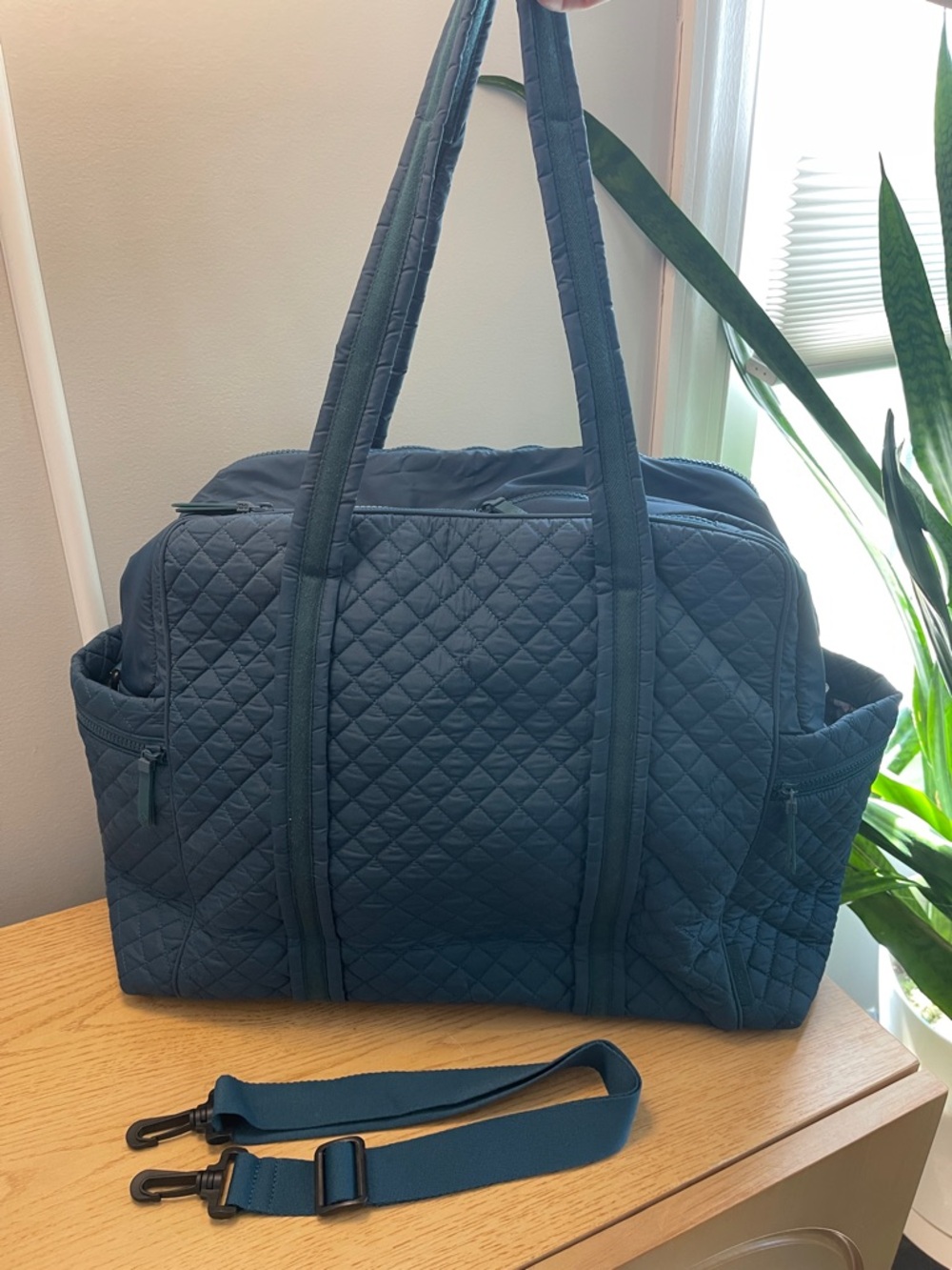 Vera Bradley Quilted Nylon Deep Teal Travel Bag